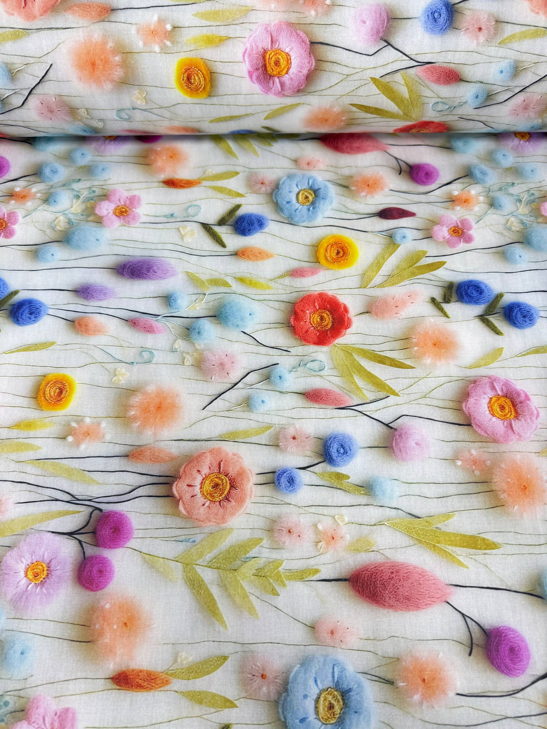 Dijital Baskı Desenli Nevresimlik Poplin Kumaş