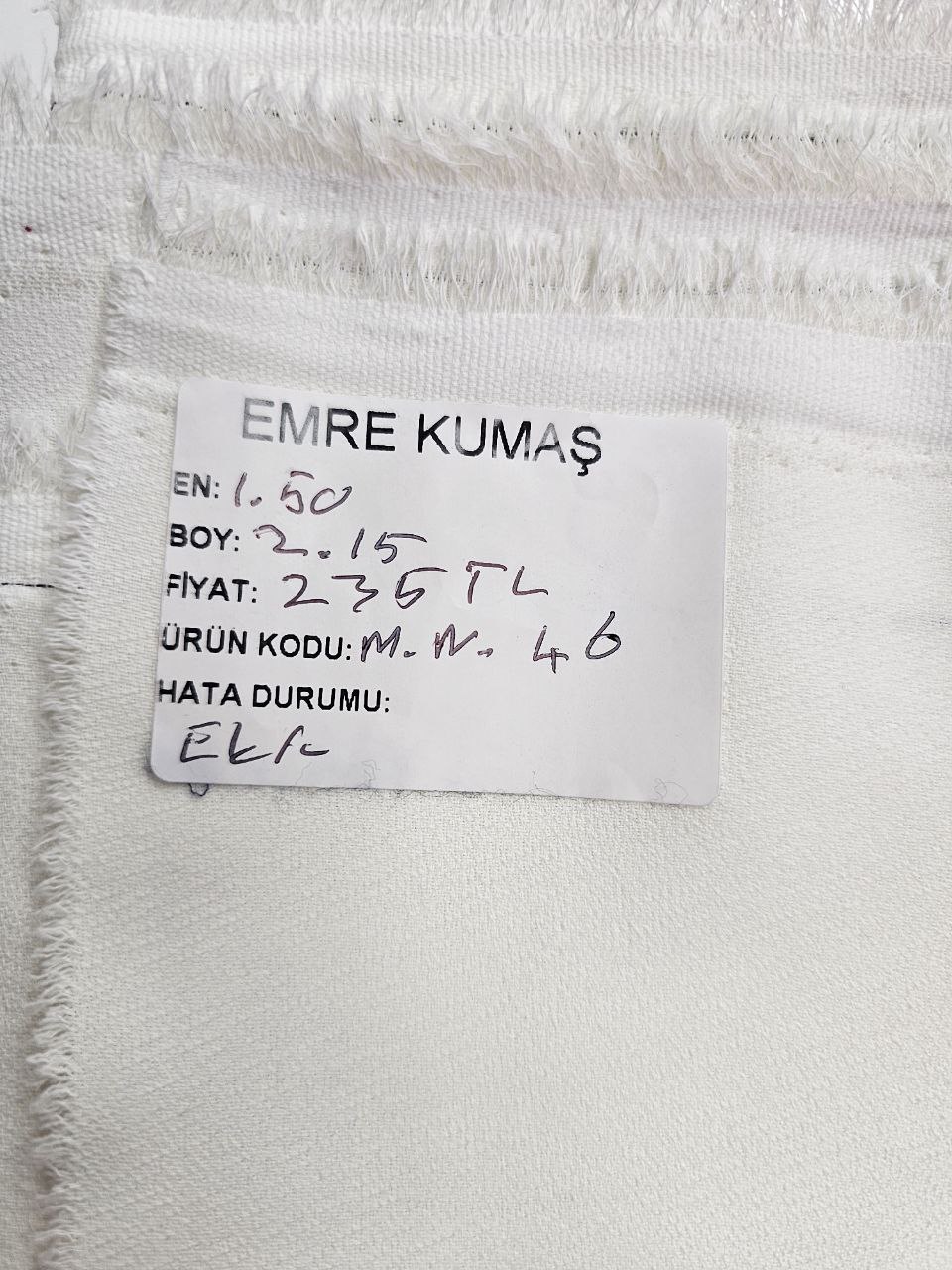 Beyaz Renk Giyimlik Krep Kumaş