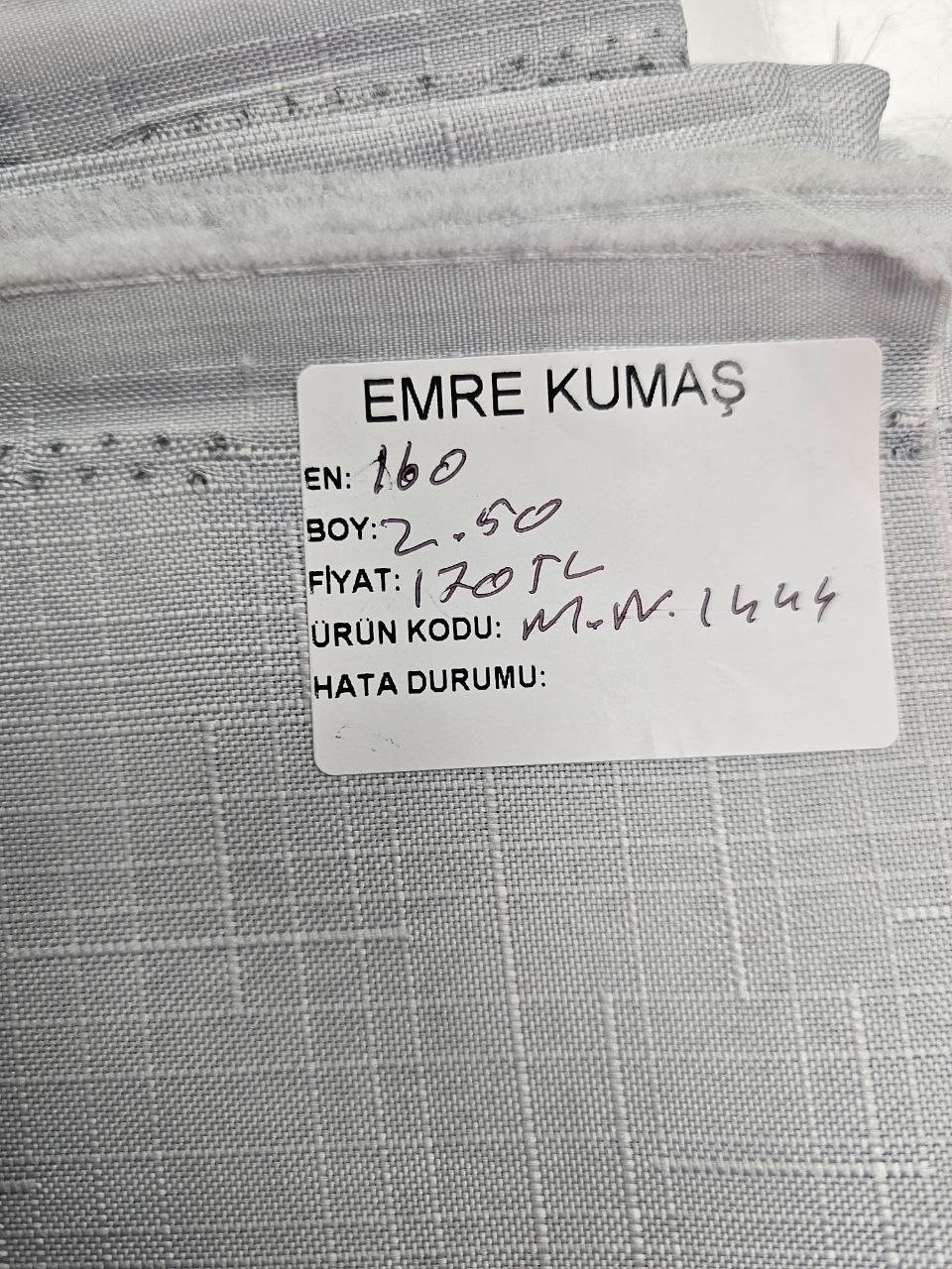 Gri Ajursuz İsveç Keteni Kumaş