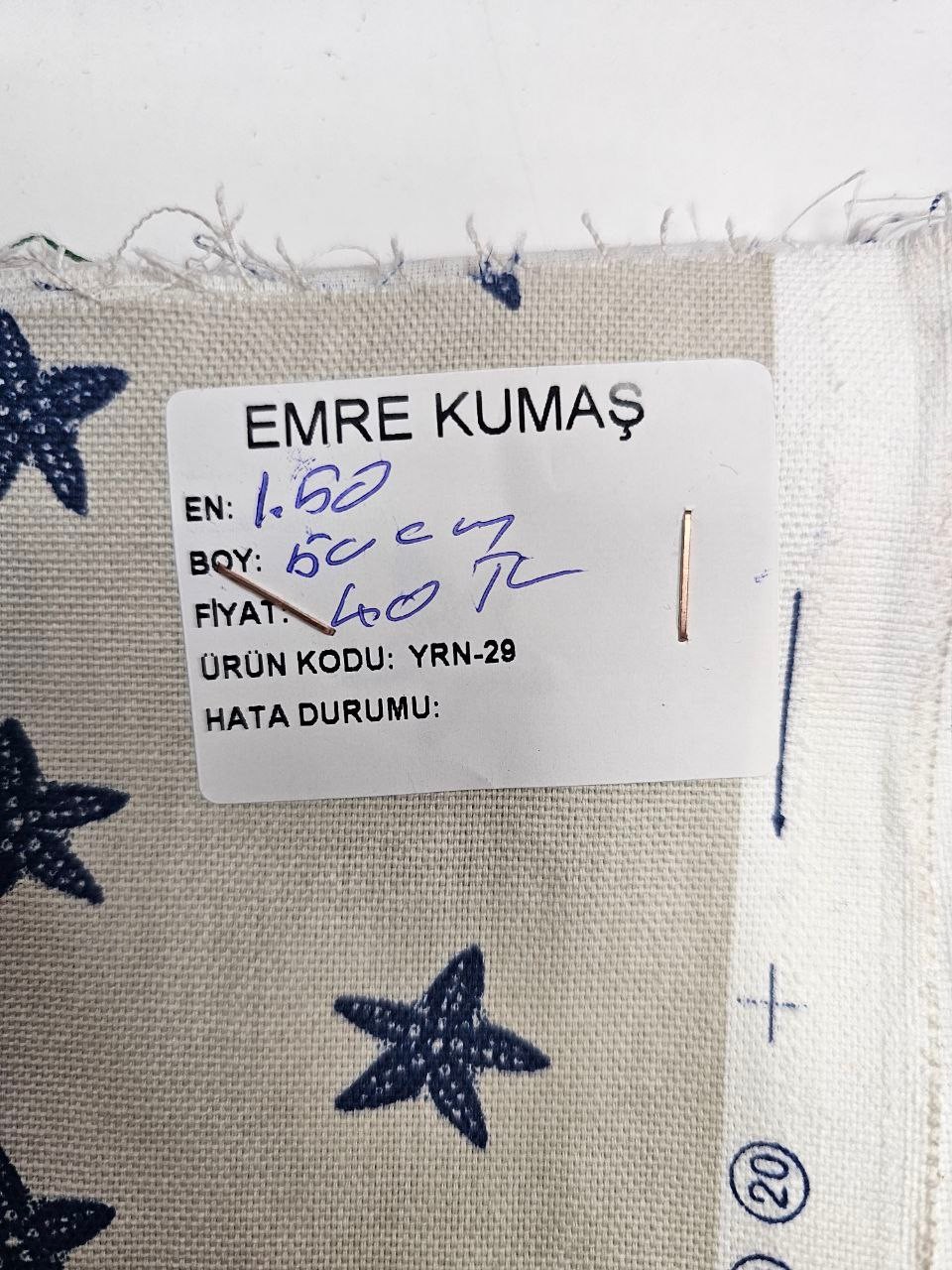 Deniz Yıldızı Desenli Duck Kumaş
