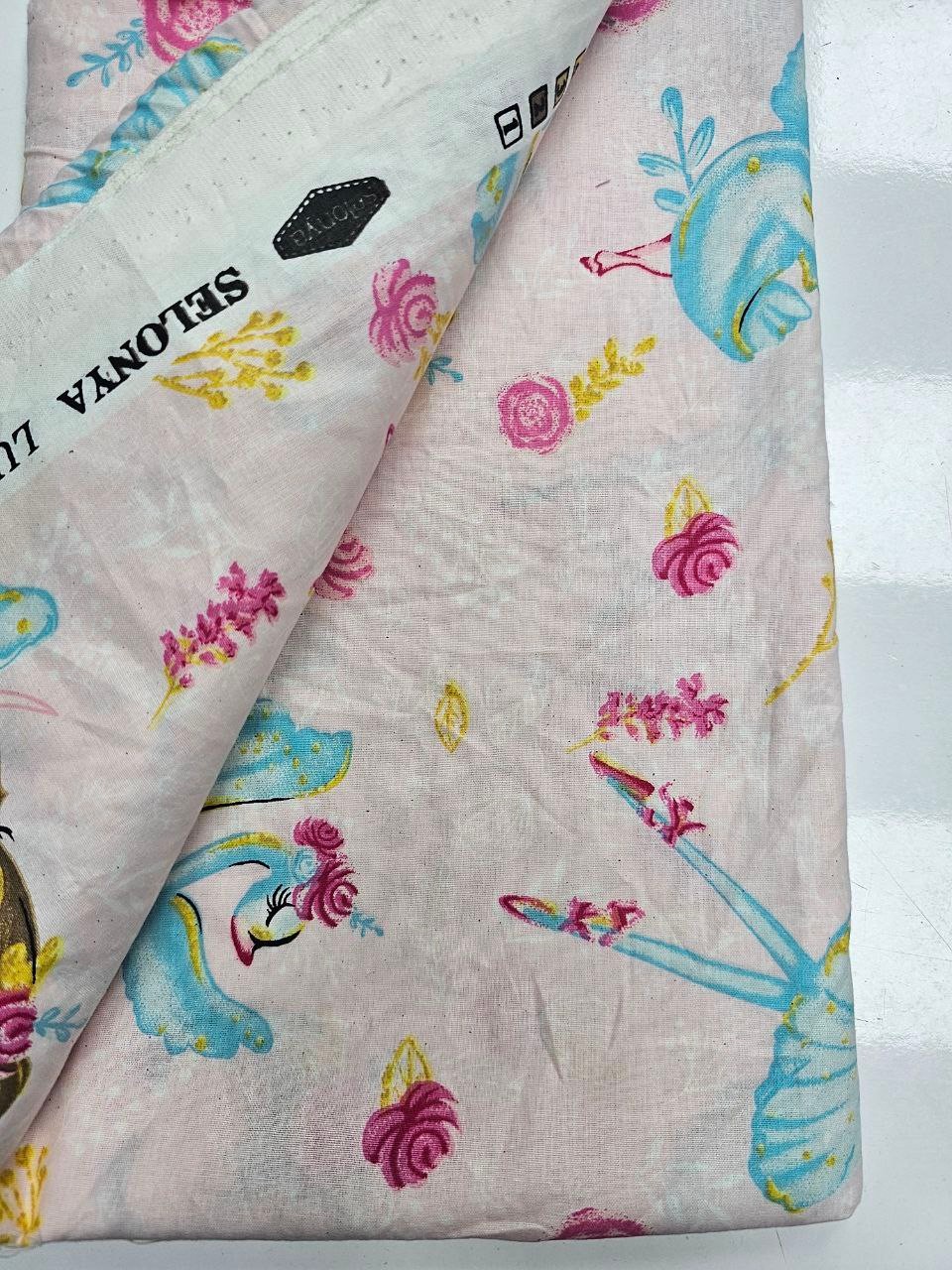 Prensesler Ve Kuğu Desenli Nevresimlik Poplin Kumaş
