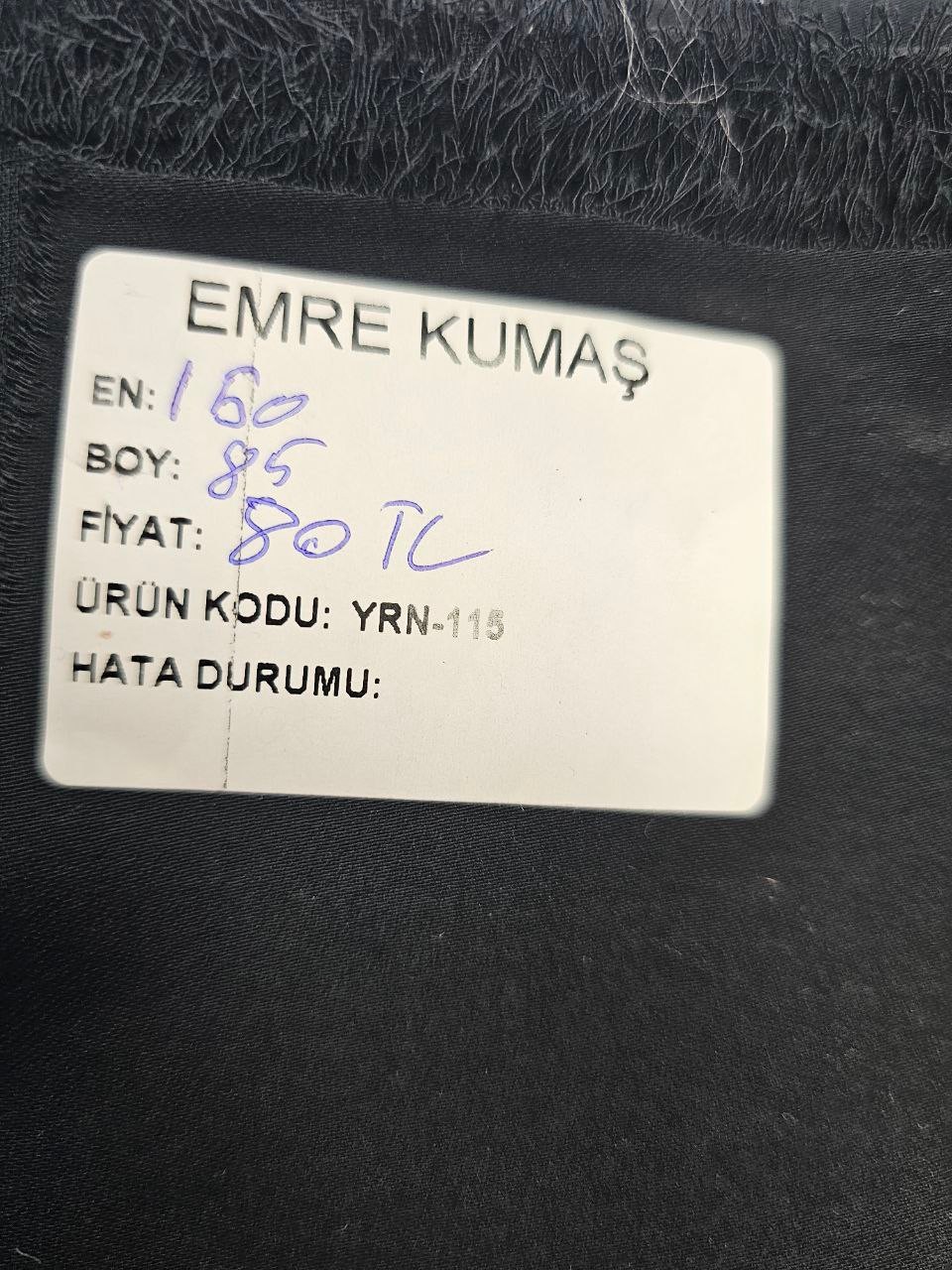 Siyah Renk Krep Kumaş