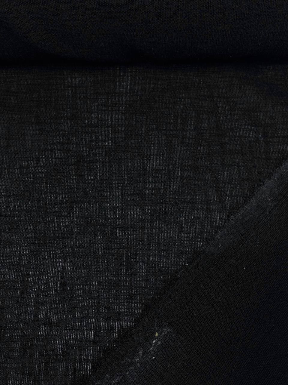 Siyah Vintage Keten Kumaş