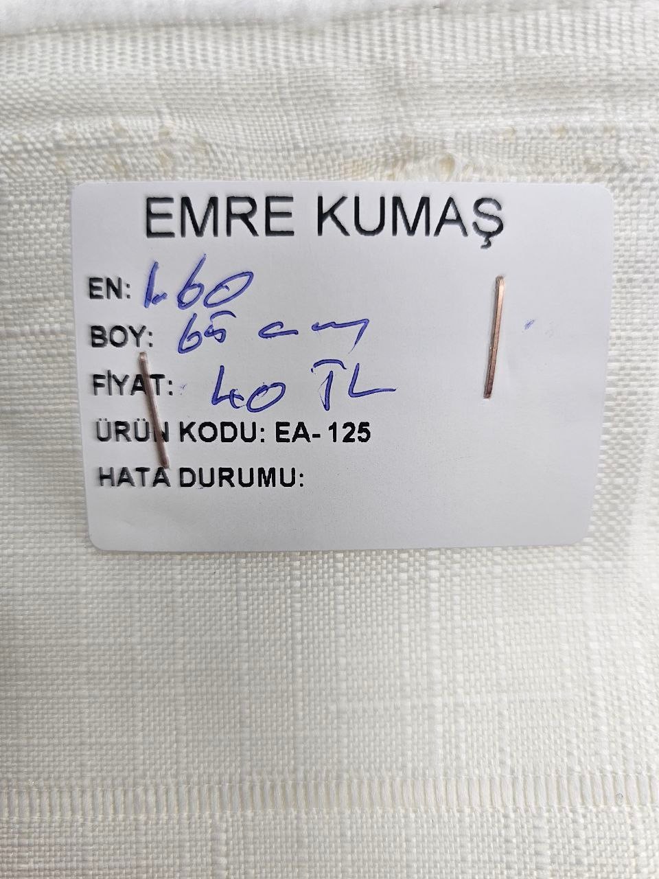Ekru Ajurlu İsveç Keteni Kumaş