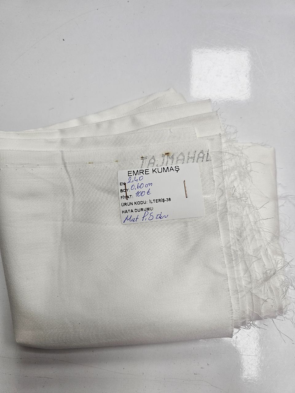 Ekru Renk Mat Pamuk Saten