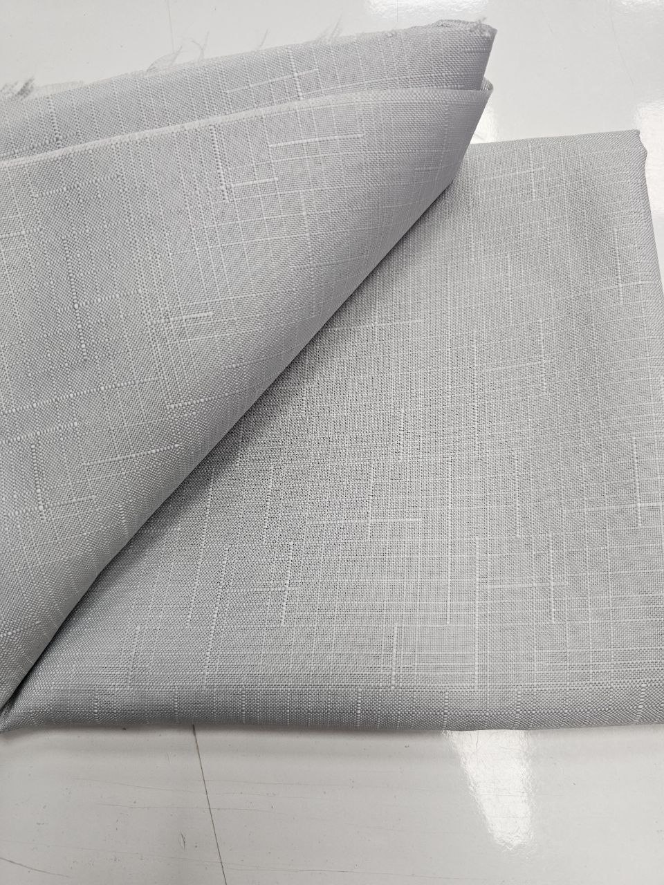 Grey Openwork Swedish Linen Fabric