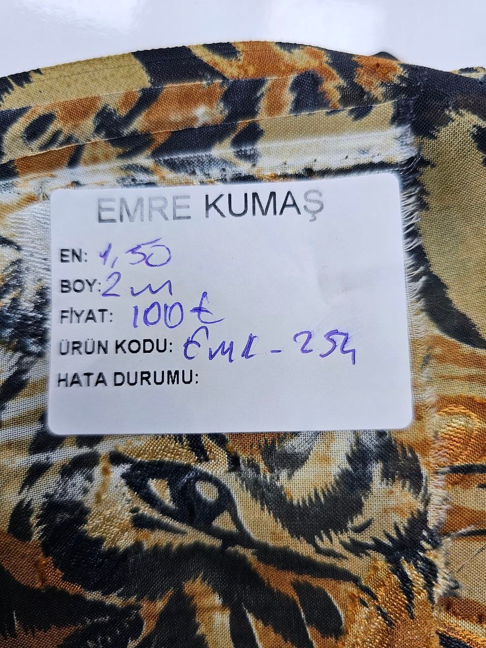 Aslan Desenli Giyimlik Şifon Kumaş
