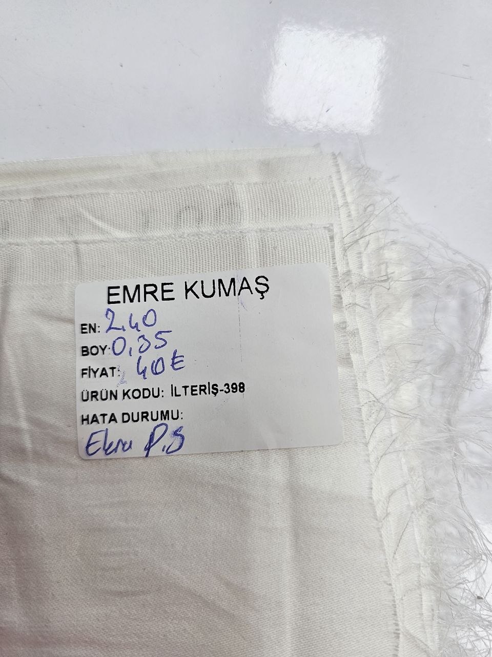 Ekru Renk Pamuk Saten Kumaş