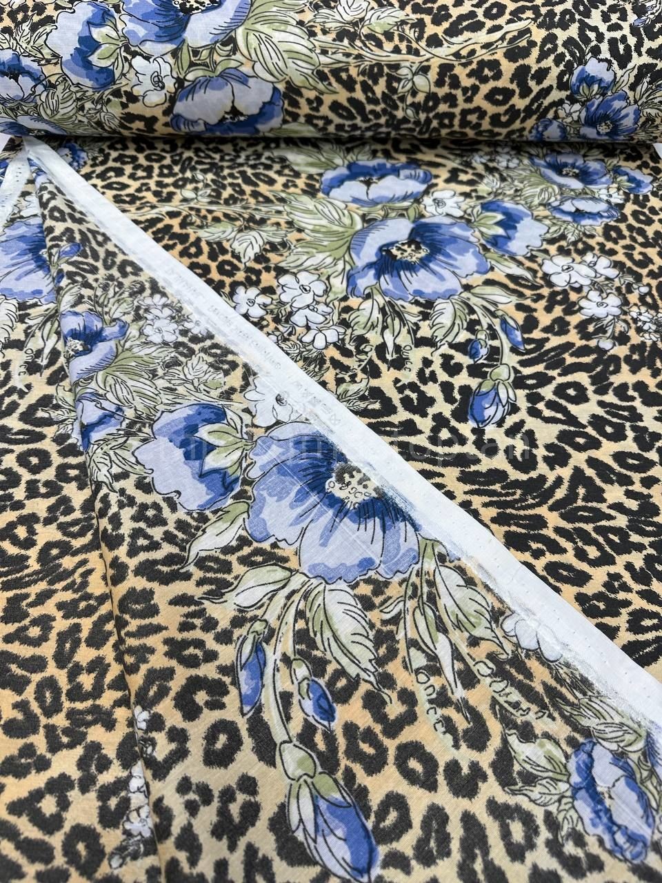Leopar Desenli Nevresimlik Poplin Kumaş
