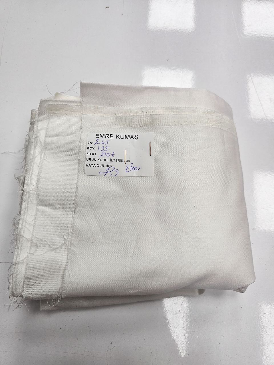 Ekru Renk Mat Pamuk Saten