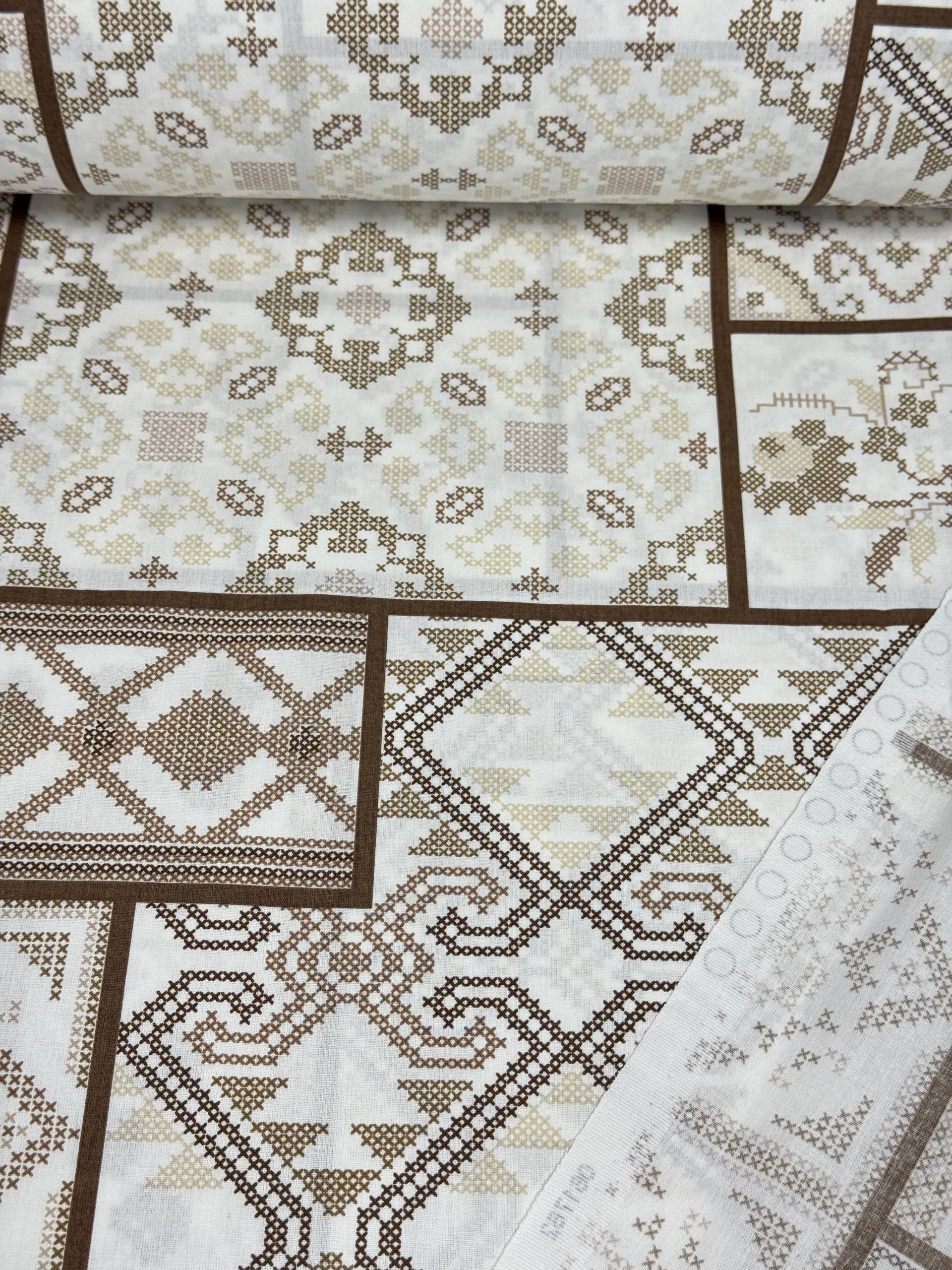 غطاء لحاف من قماش البوبلين القطني 100% بنقشة زهرة اللوتس المميزة