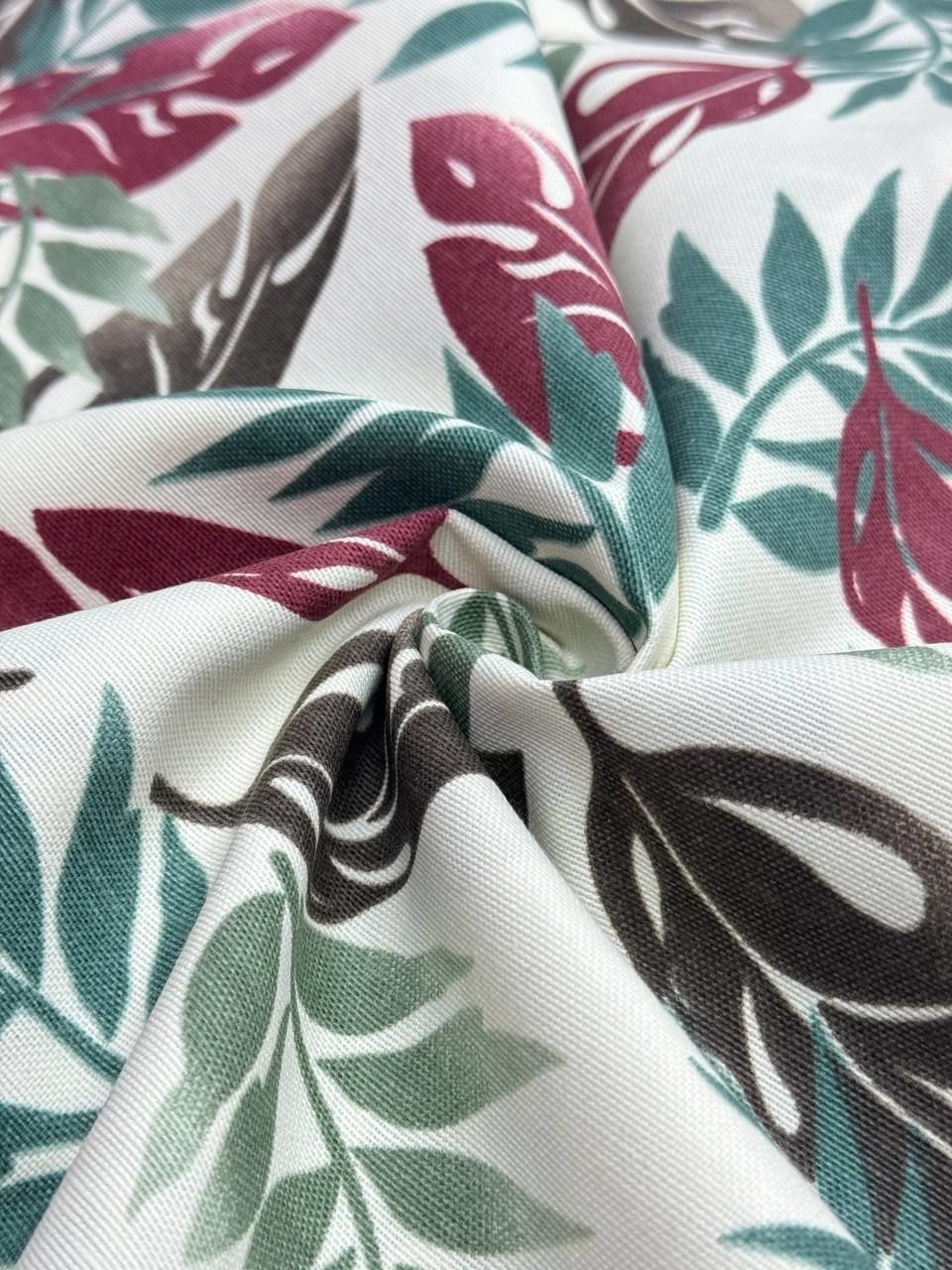 Colorful Leaves Patterned Duck Fabric - Duck Cloth