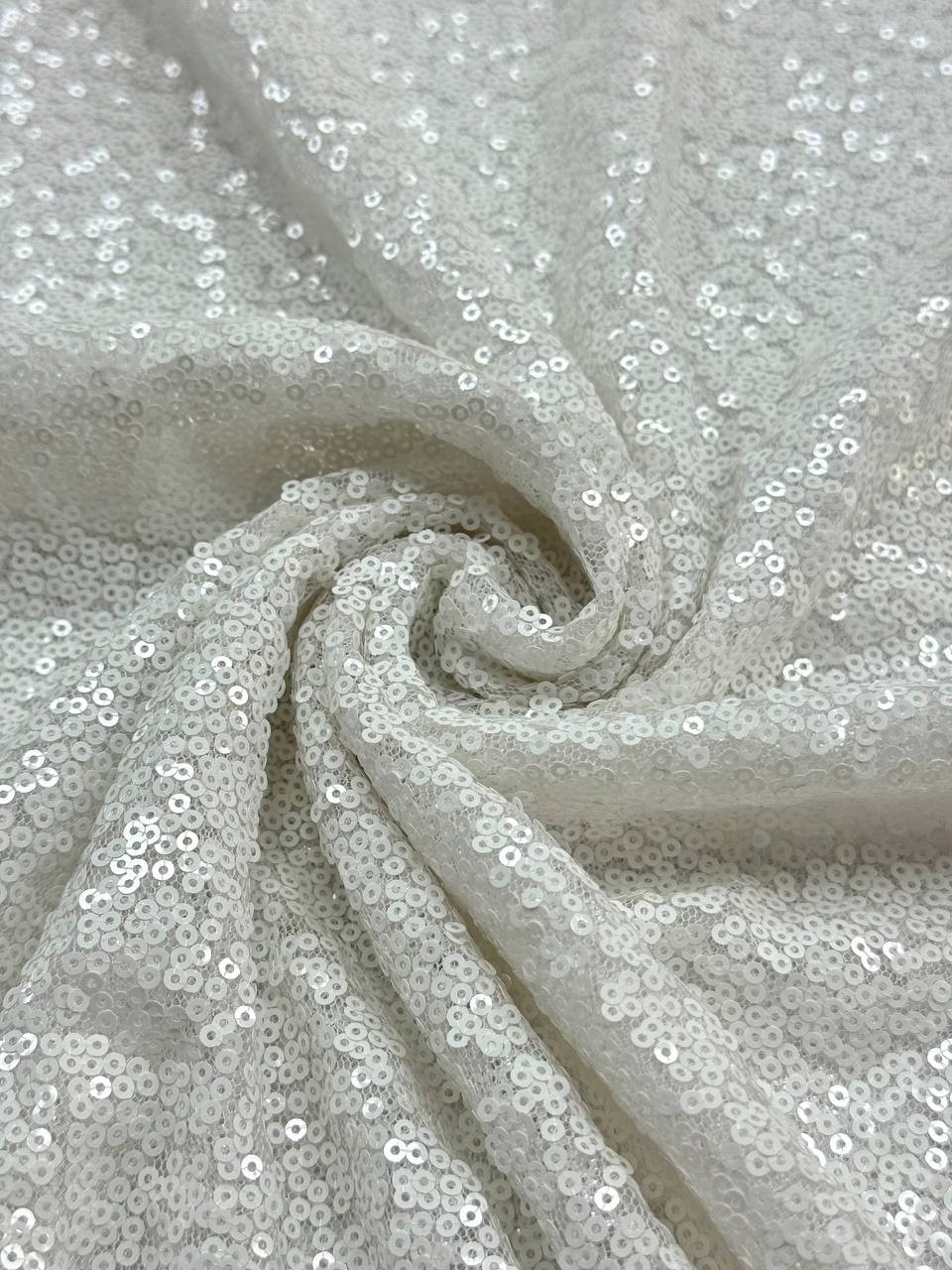 White Sequin Fabric