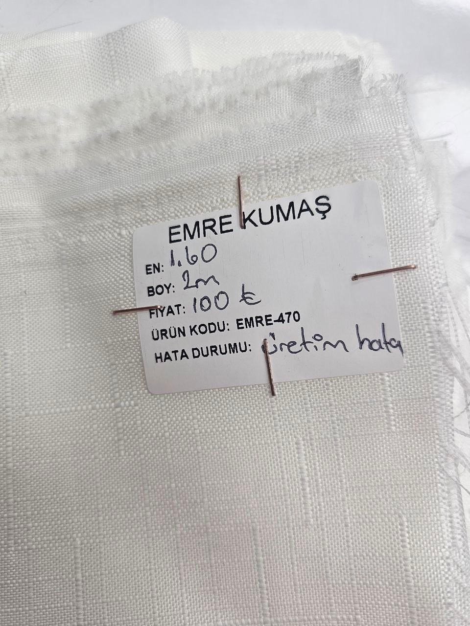 Ekru Ajurlu İsveç Keteni Kumaş