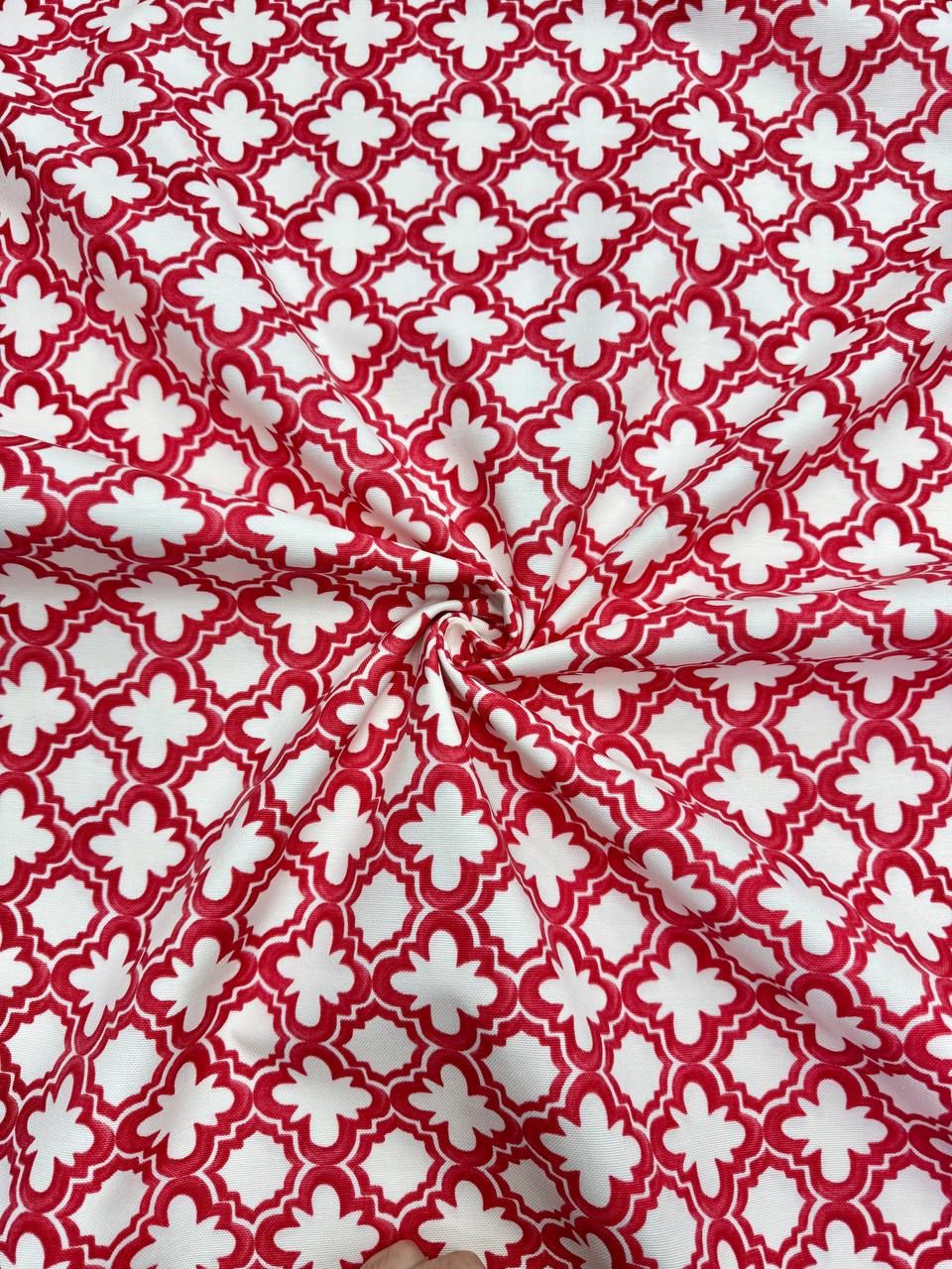 قماش بطة بنقشة جدار أحمر - قماش بطة