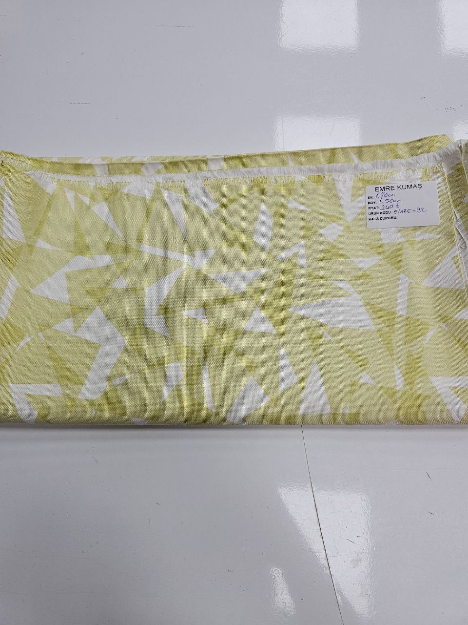 Green Triangle Striped Duck Fabric