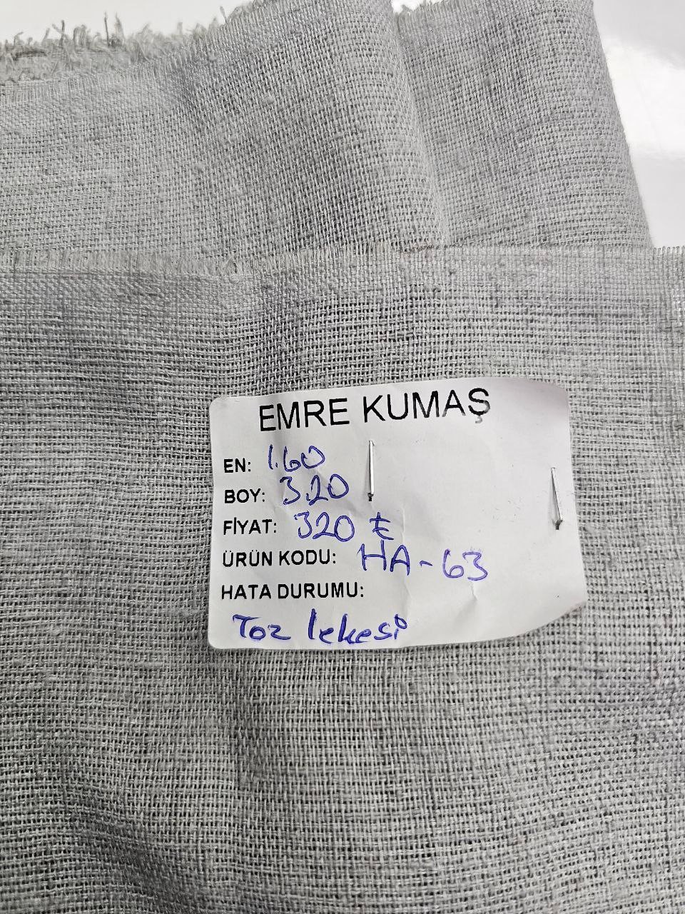Gri Renk Masa Örtülük  Dokuma Keten Kumaş