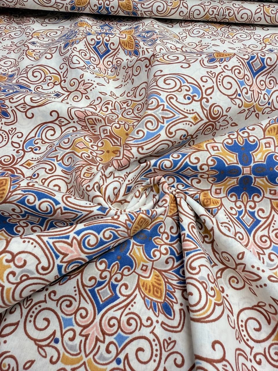 Premier Çini Motif Desen %100 Pamuk Nevresimlik Poplin Kumaş