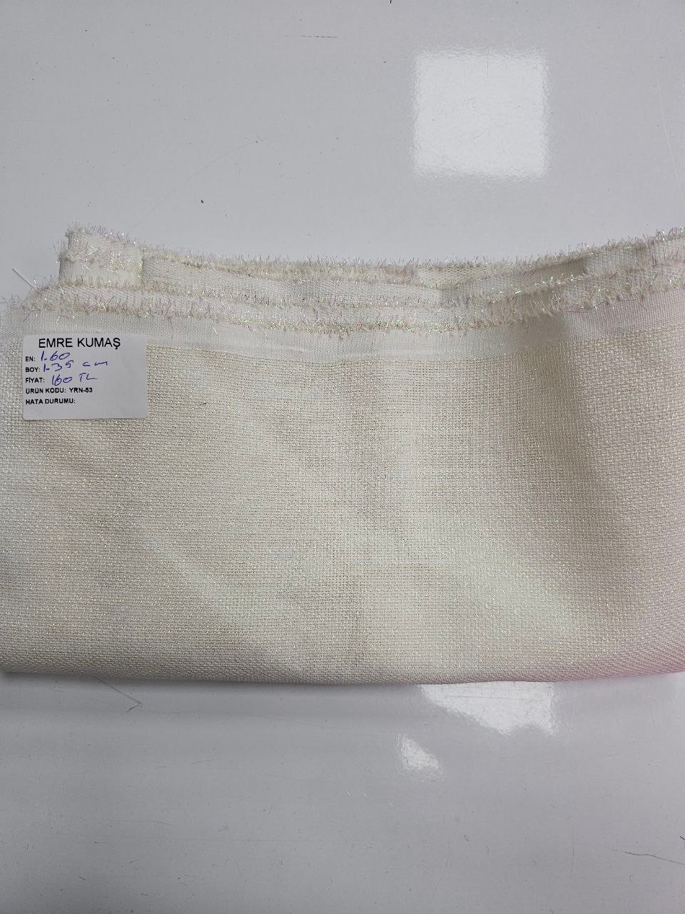 Krem Simli Linen Kumaş