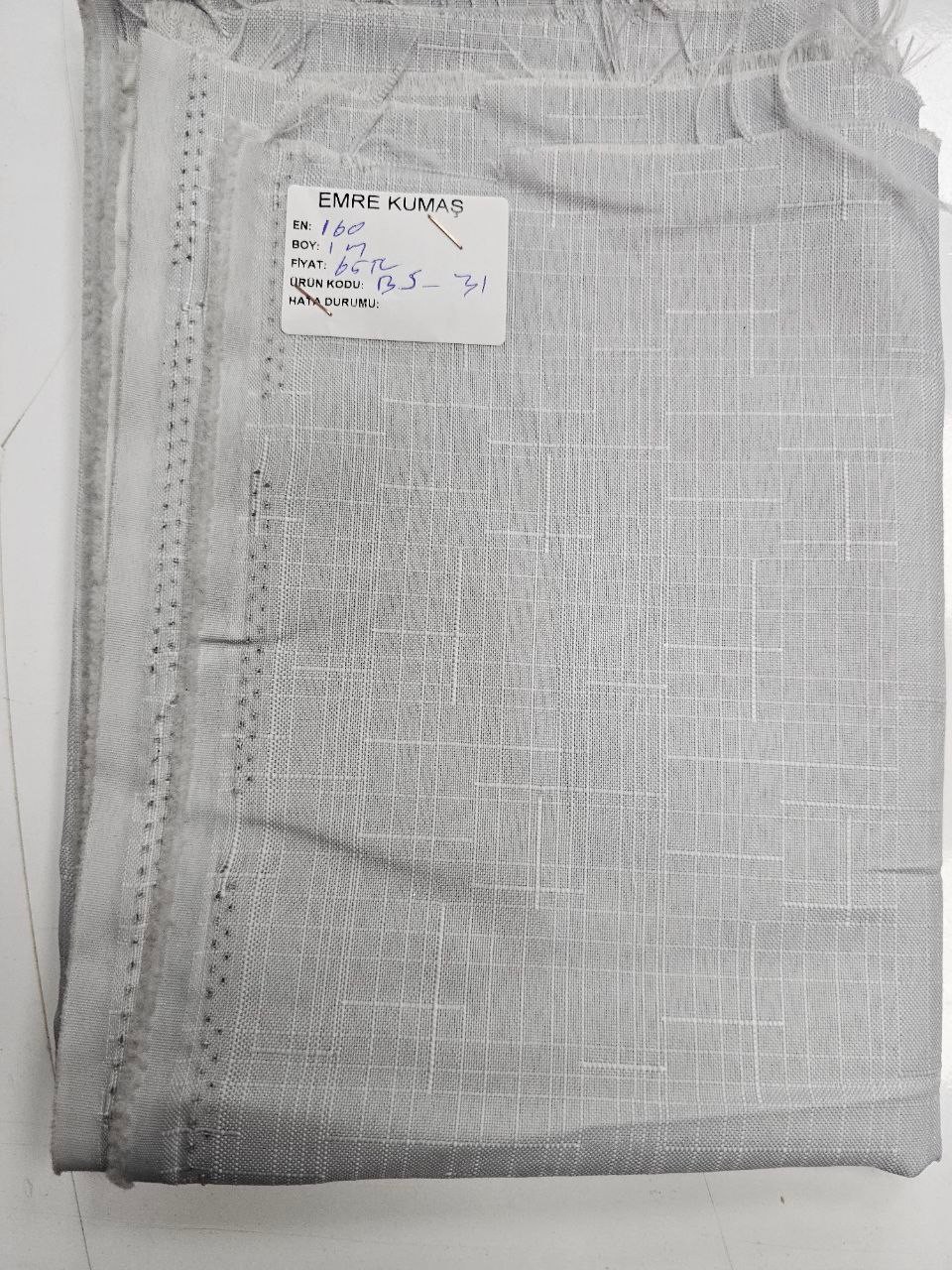Grey Openwork Swedish Linen Fabric