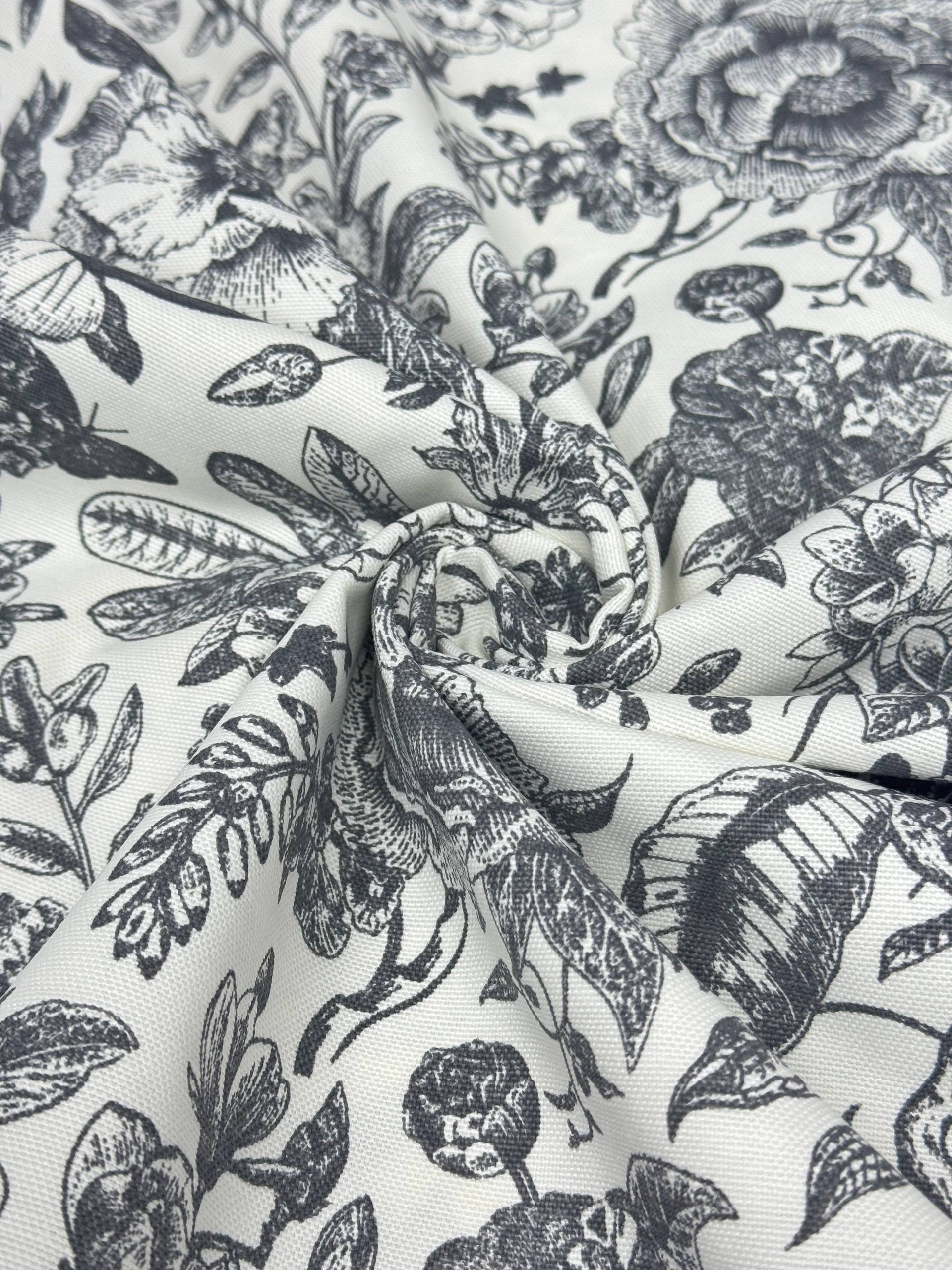 Black Checkered Duck Fabric - Duck Cloth