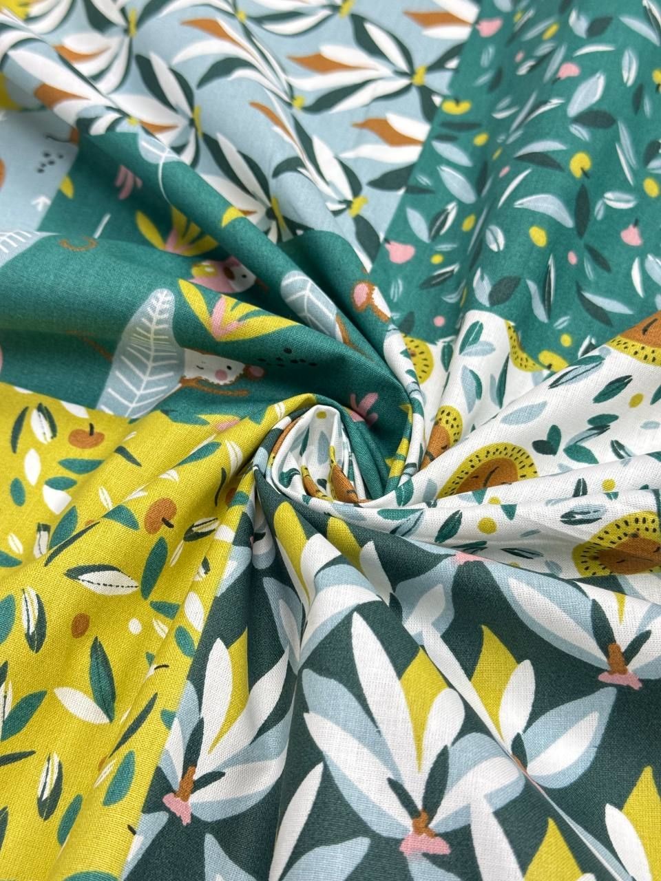 Doğa Desenli İthal Poplin Kumaş