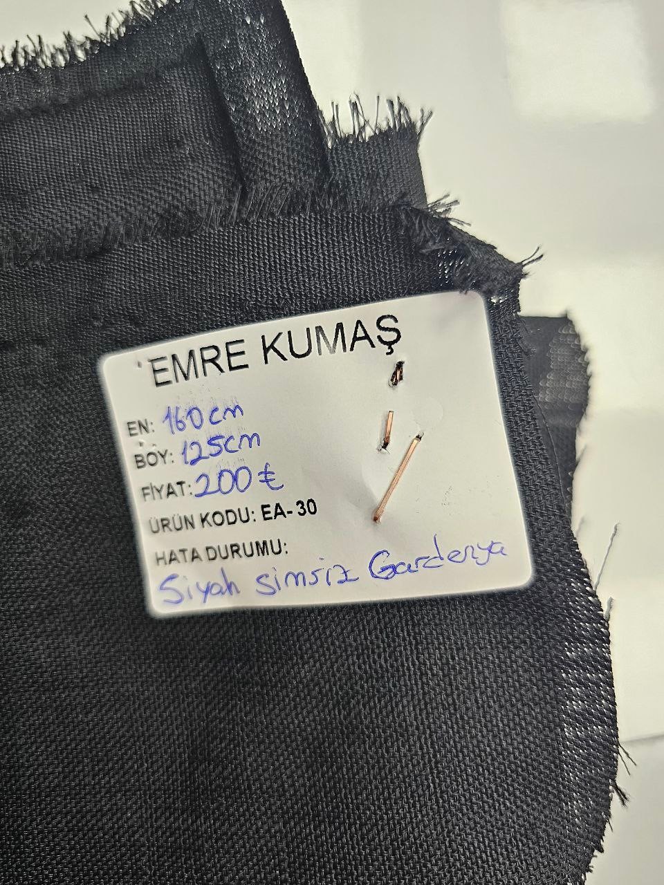 Siyah Renk Gardenya Kumaş