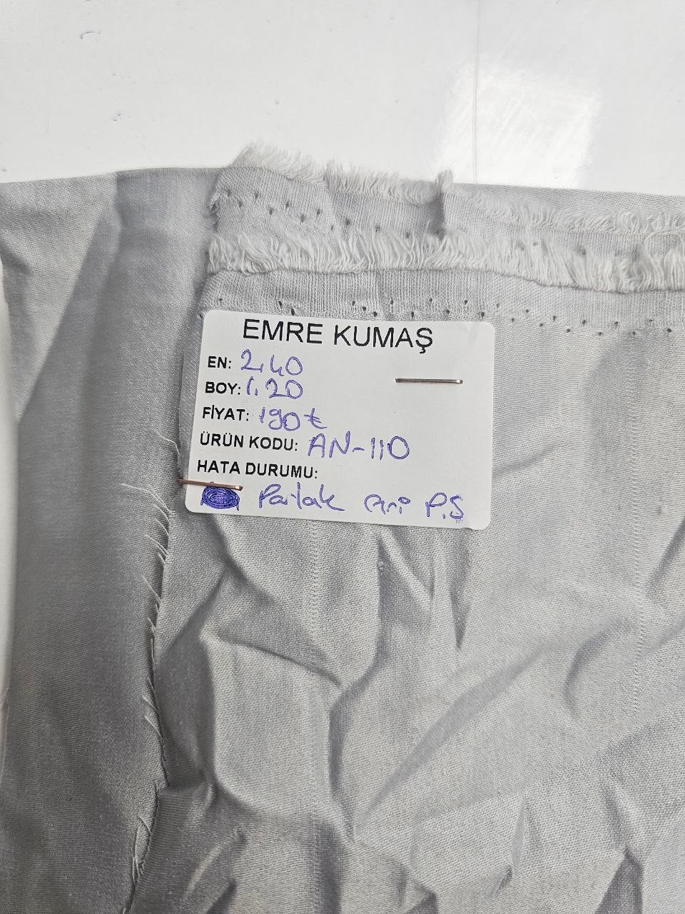 Parlak Gri Pamuk Saten Kumaş