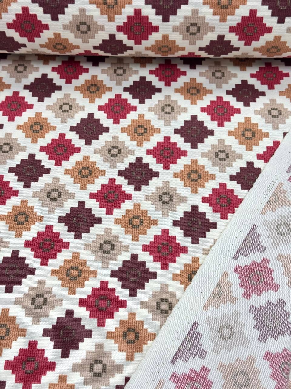 Etnik Desenli Duck Kumaş - Duck Bezi