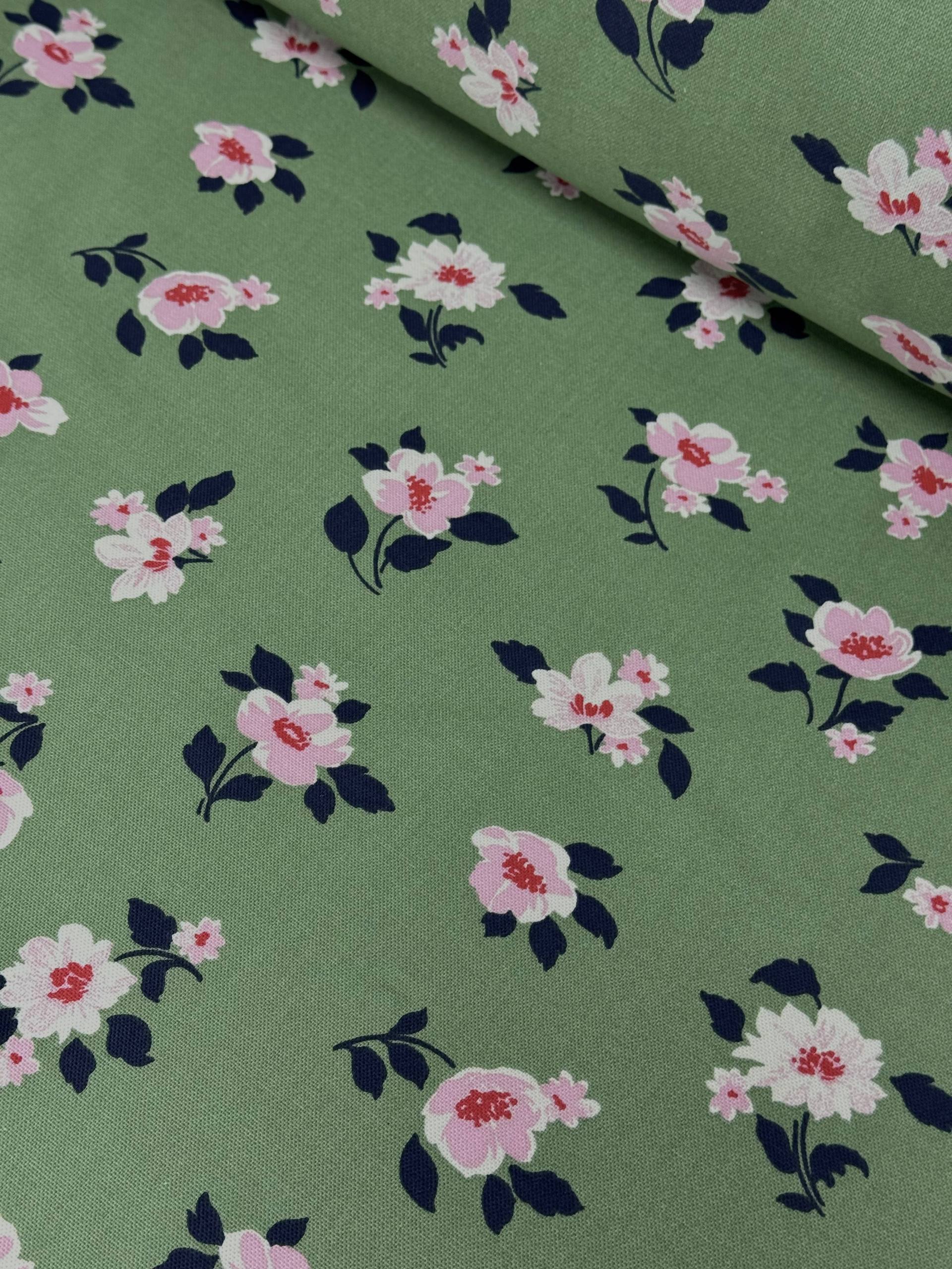 Flower Garden Patterned Duck Fabric - Duck Cloth