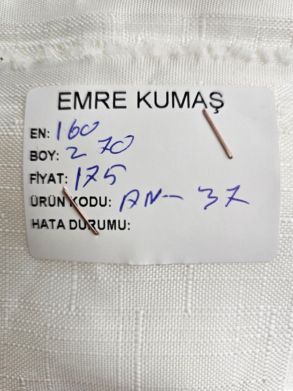 Ekru Ajurlu İsveç Keteni Kumaş
