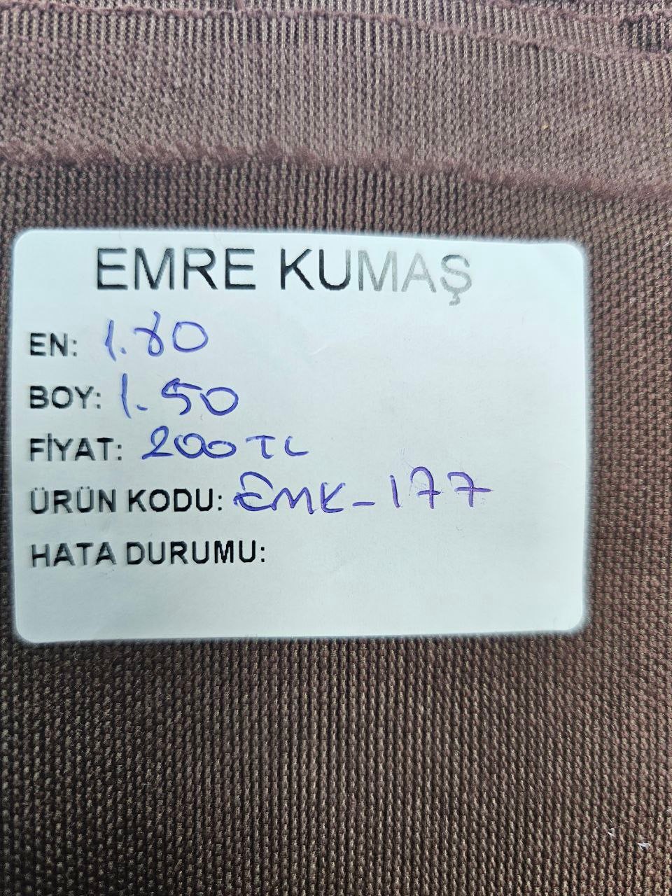 Koyu Kahve Renk Duck Kumaş