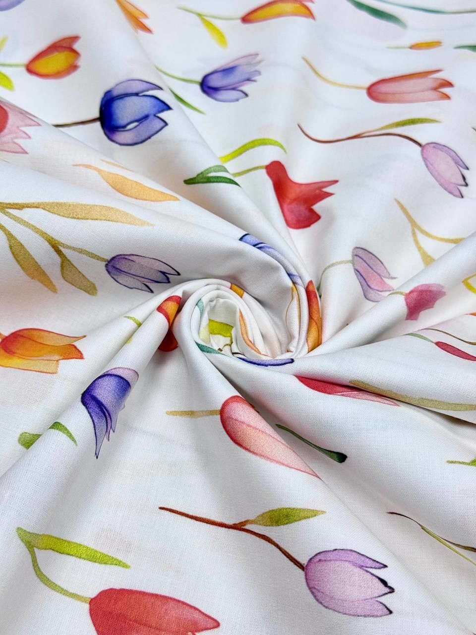 Digital Printed Tulip Patterned Duvet Cover Poplin Fabric