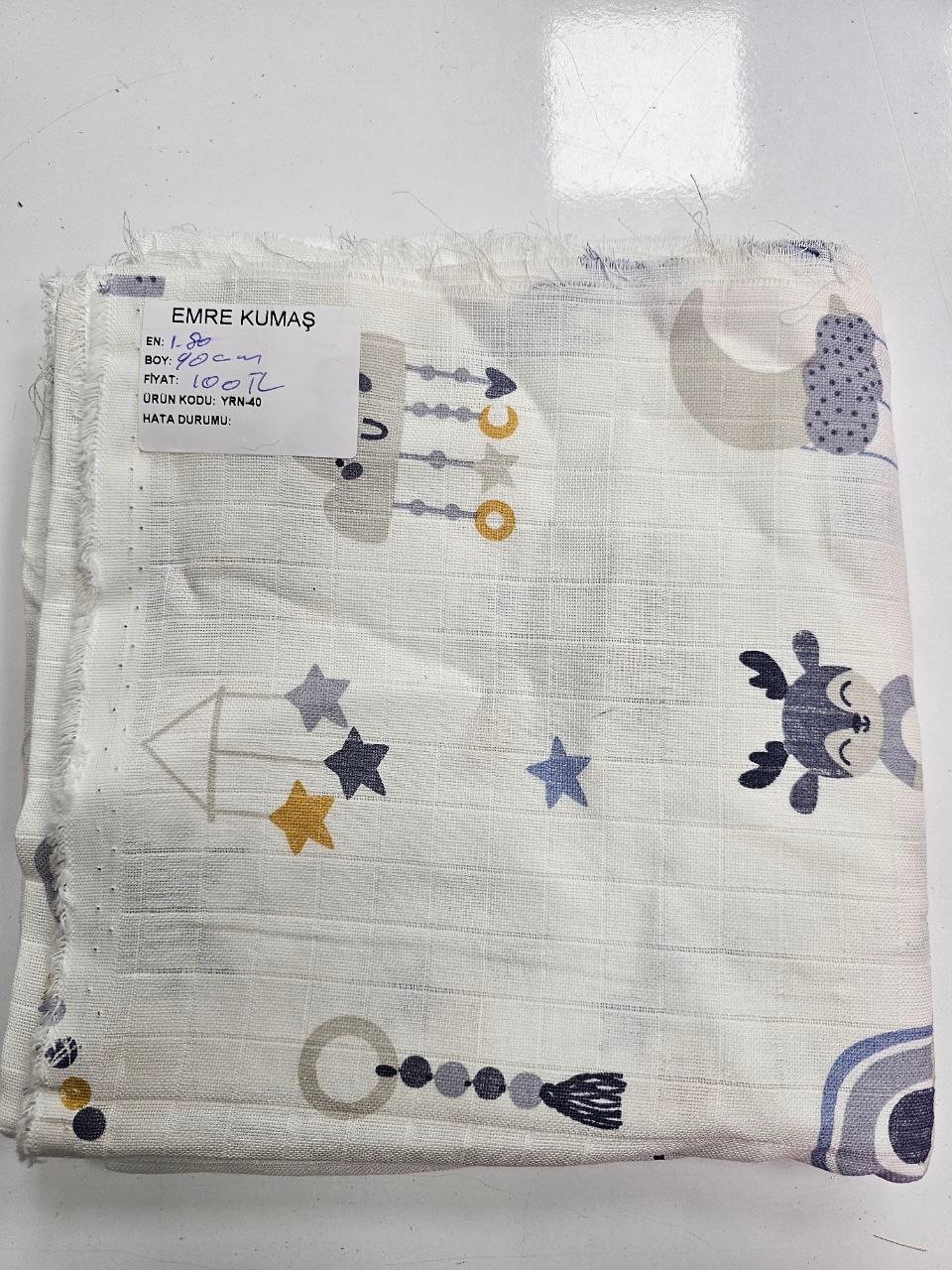 Gökkuşağı Desenli Müslin Bezi Kumaşı
