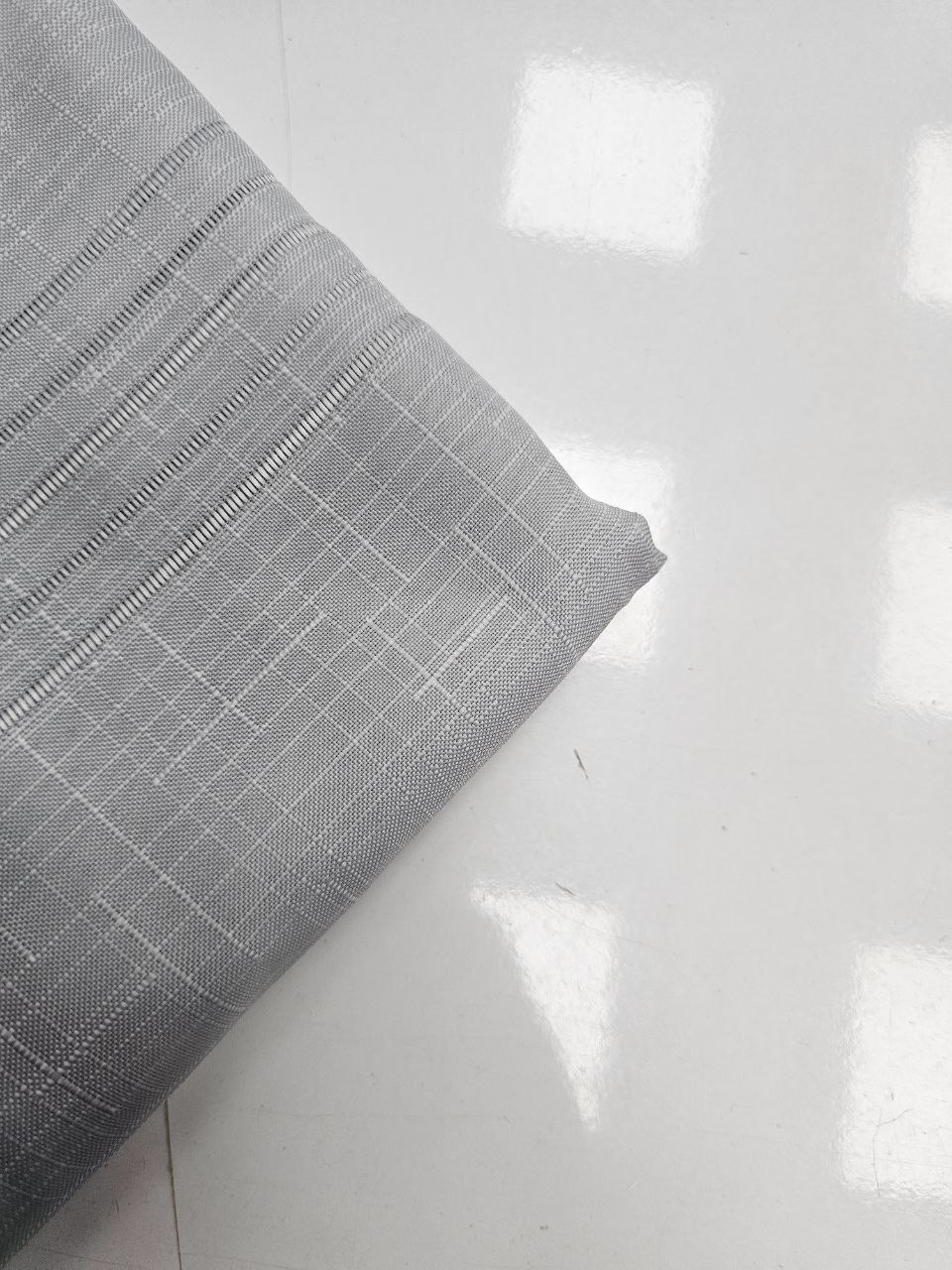 Grey Openwork Swedish Linen Fabric