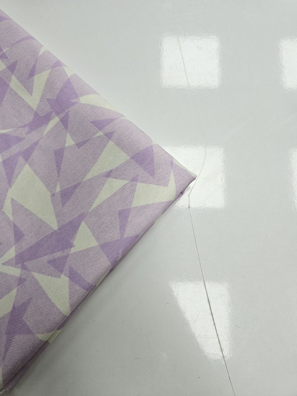Lilac Triangle Patterned Duck Fabric