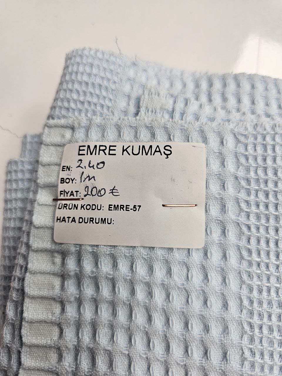 Baby Blue Waffle Pique Fabric