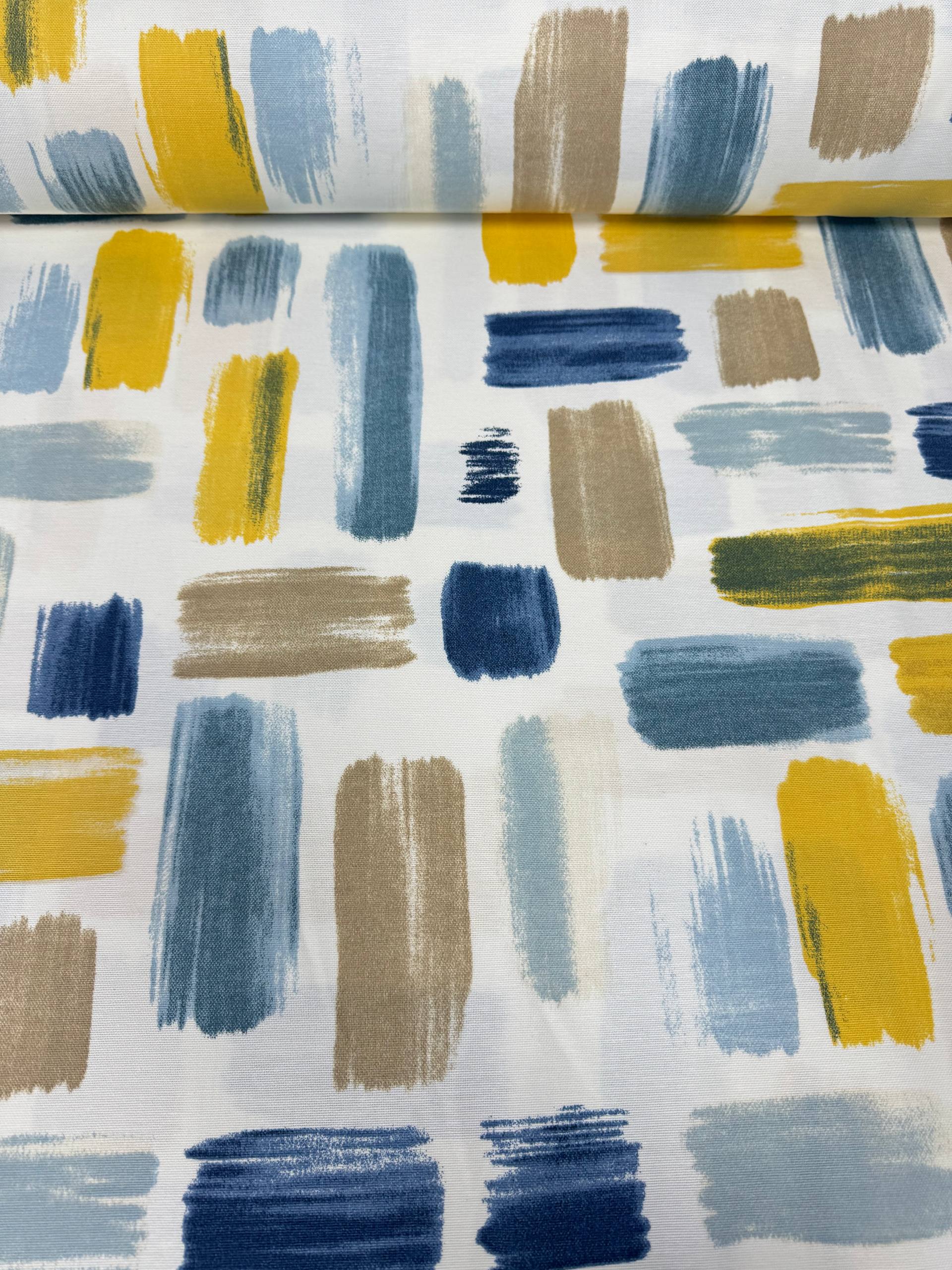 Boya Desenli Duck Kumaş - Duck Bezi