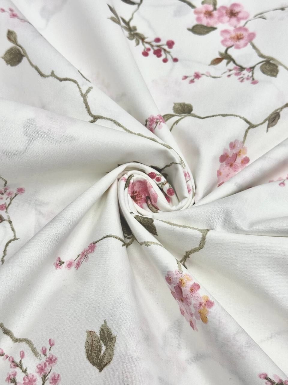 Wella Ihlamur Desen %100 Pamuk Nevresimlik Poplin Kumaş