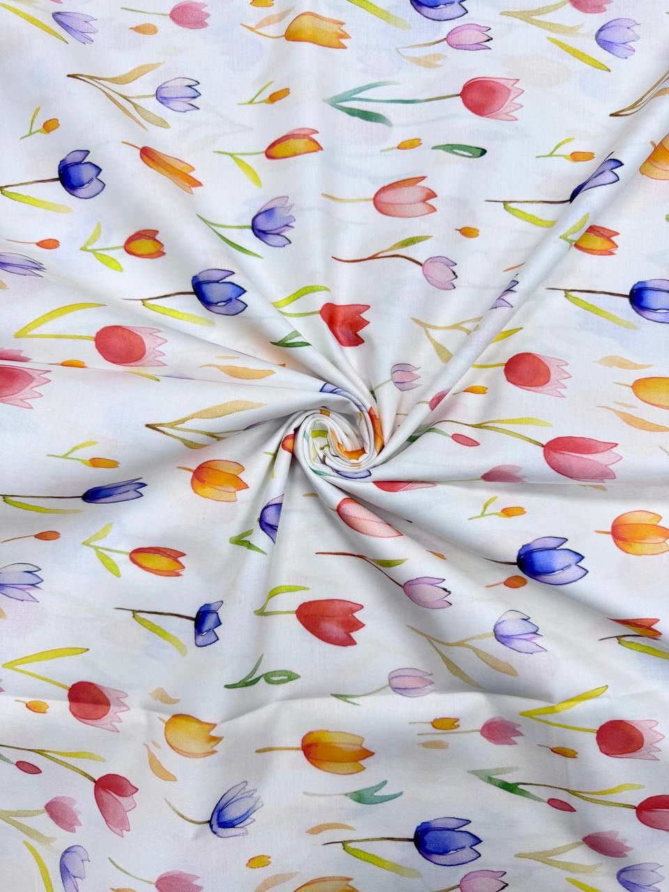 Digital Printed Tulip Patterned Duvet Cover Poplin Fabric