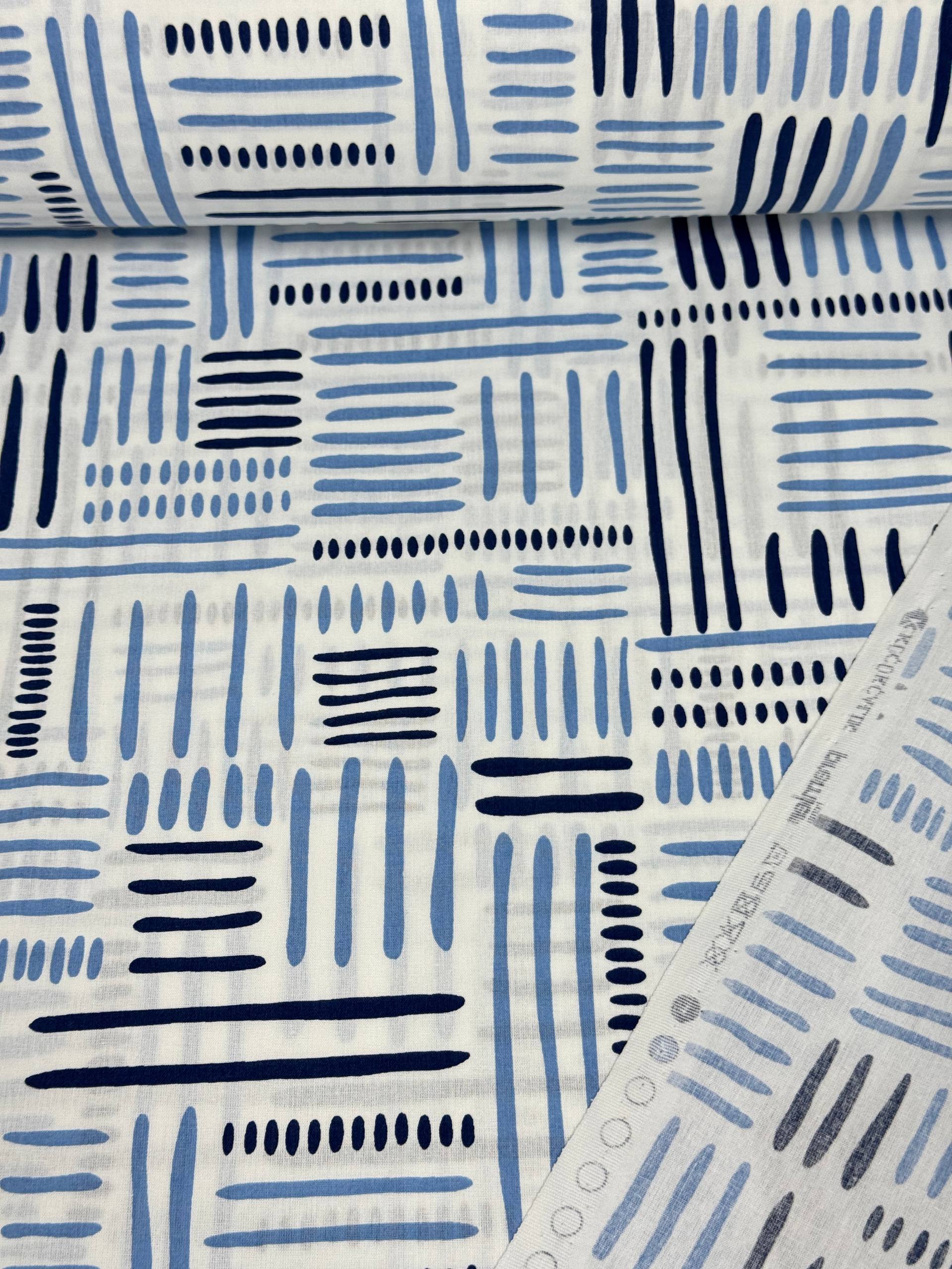 Premier Dalgalı Çizgiler Desen %100 Pamuk Nevresimlik Poplin Kumaş