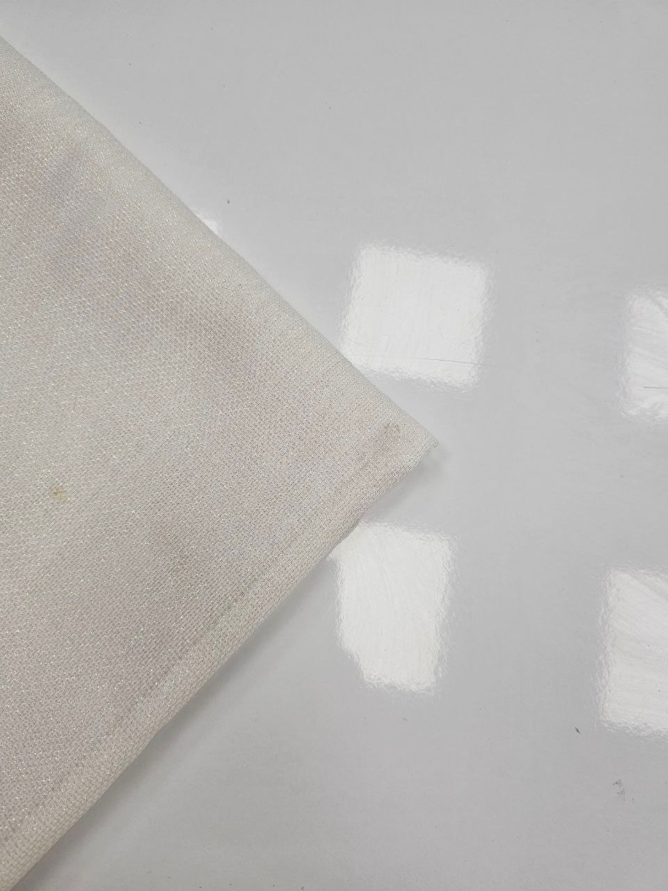 Ekru Renk Simli Linen Kumaş