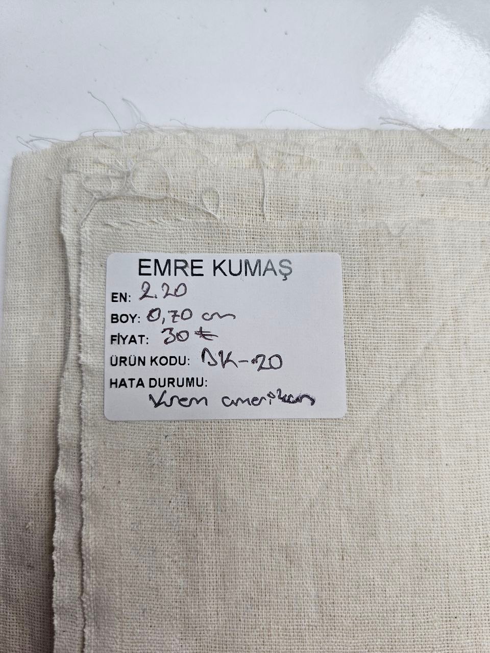 Krem Renk Amerikan Bezi Kumaşı