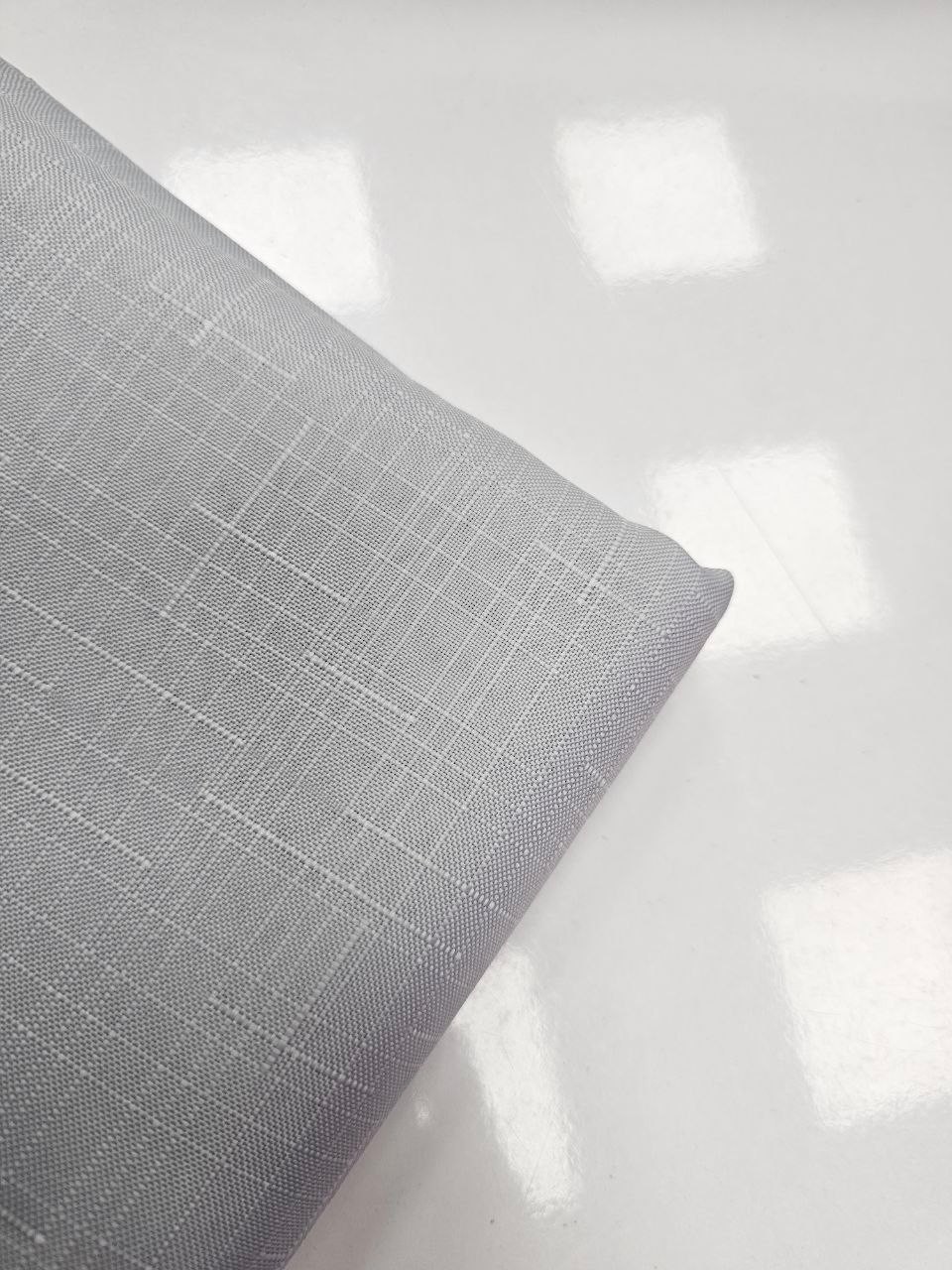 Grey Openwork Swedish Linen Fabric