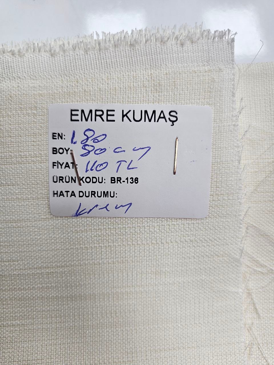Krem Renk Simsiz Gardenya Kumaş
