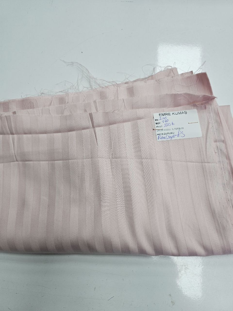 Çizgili Desen Pamuk Saten