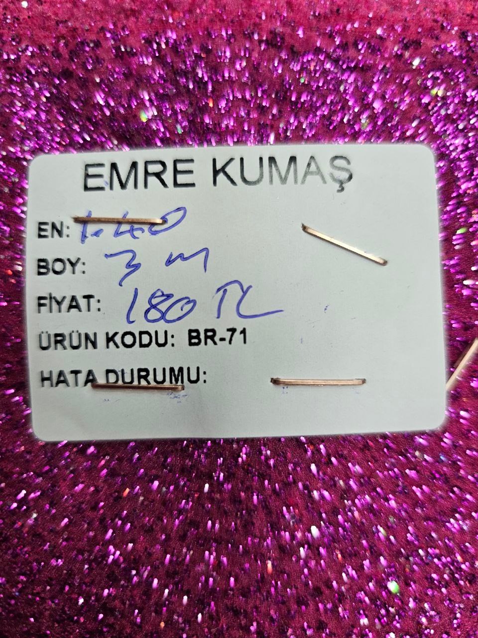 Pembe Simli Tül Kumaş