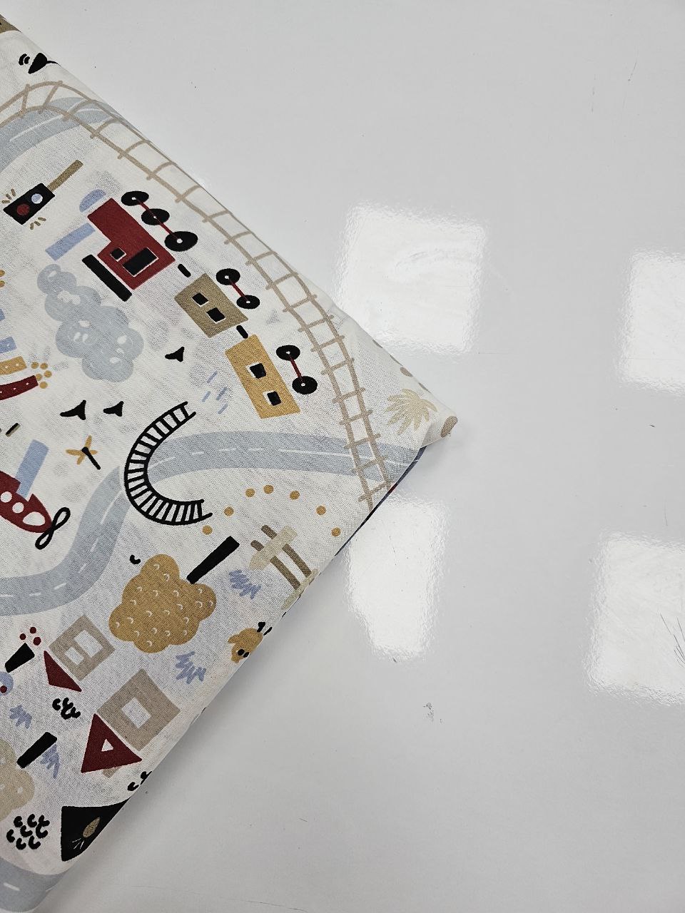 Mini City Patterned Duvet Cover Poplin Fabric