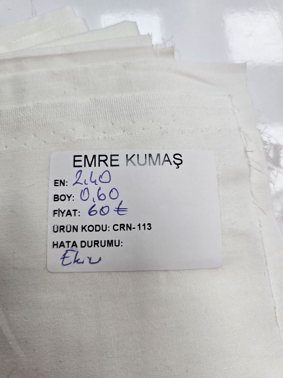 Ekru Renk Nevresimlik Poplin Kumaş