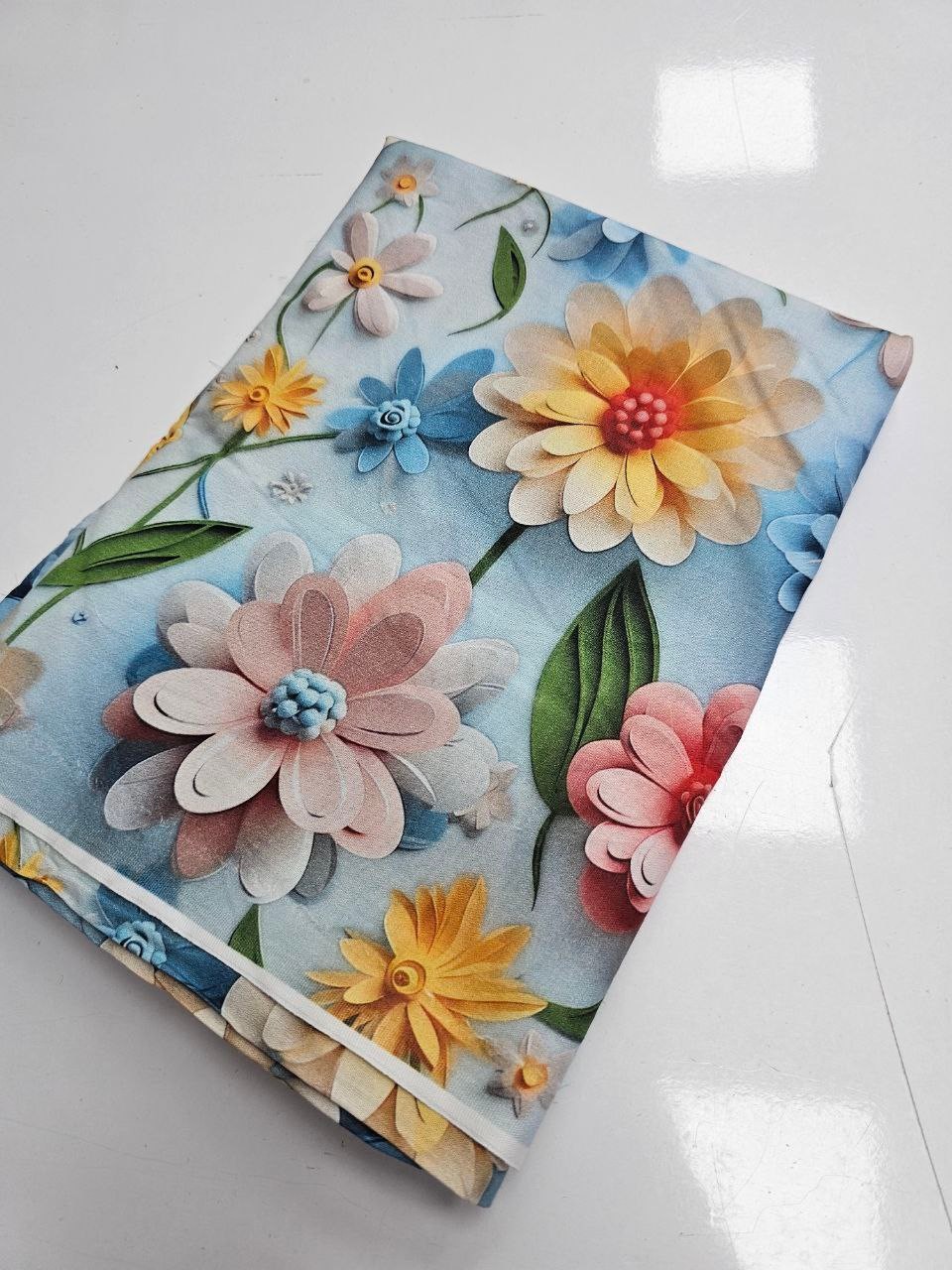 Poplin Fabric for Bed Linen with Floral Pattern